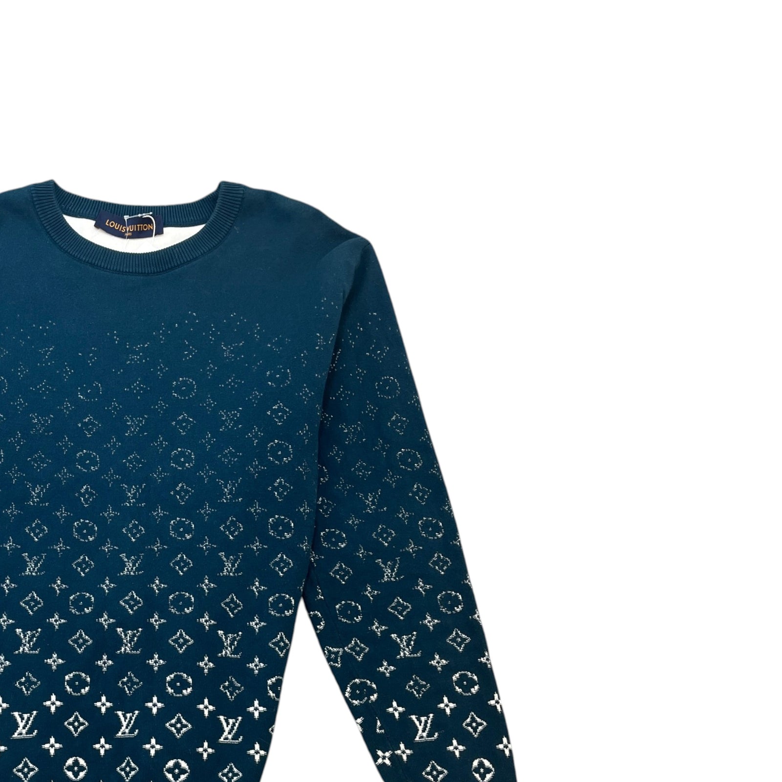 Men's Gradient Monogram Sweatshirt Blue Size M - Photo 3