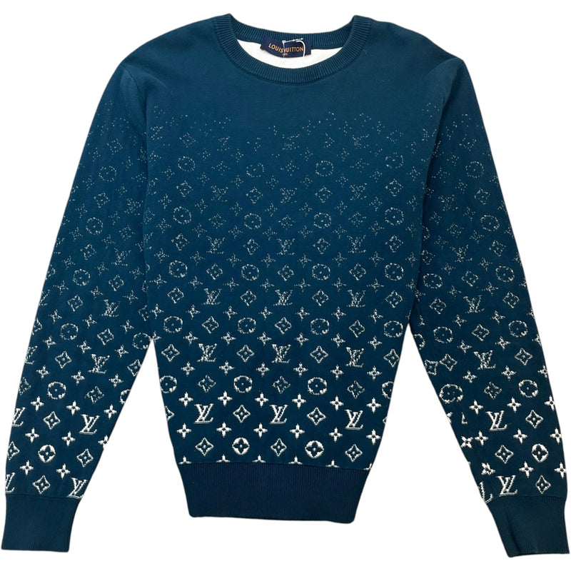 Men's Gradient Monogram Sweatshirt Blue Size M