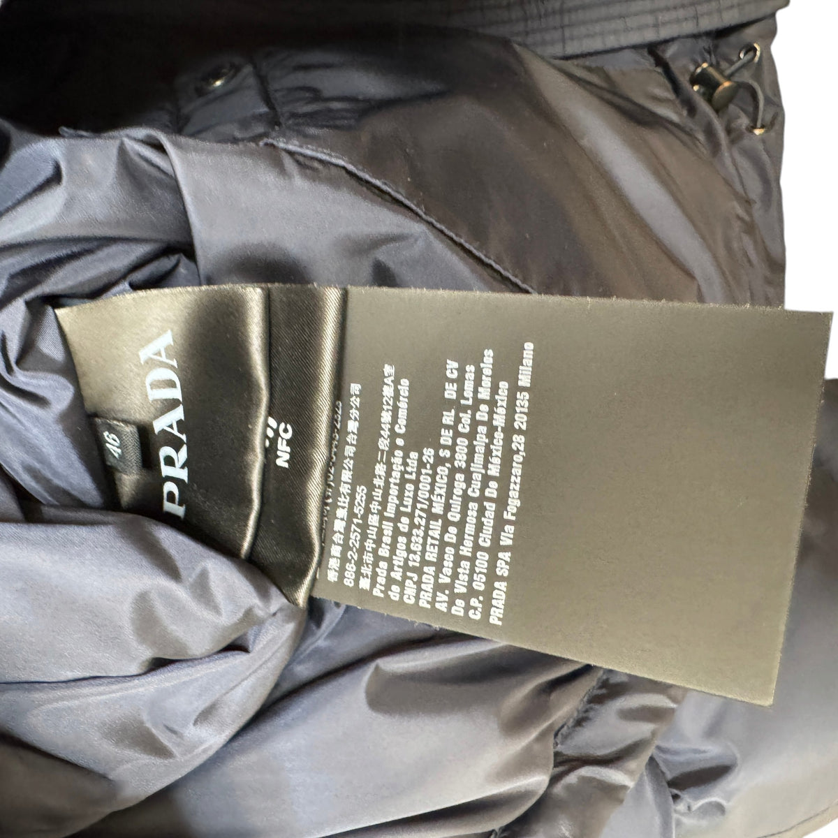 Men's Plaque Logo Down Jacket Navy Size S - Photo 9