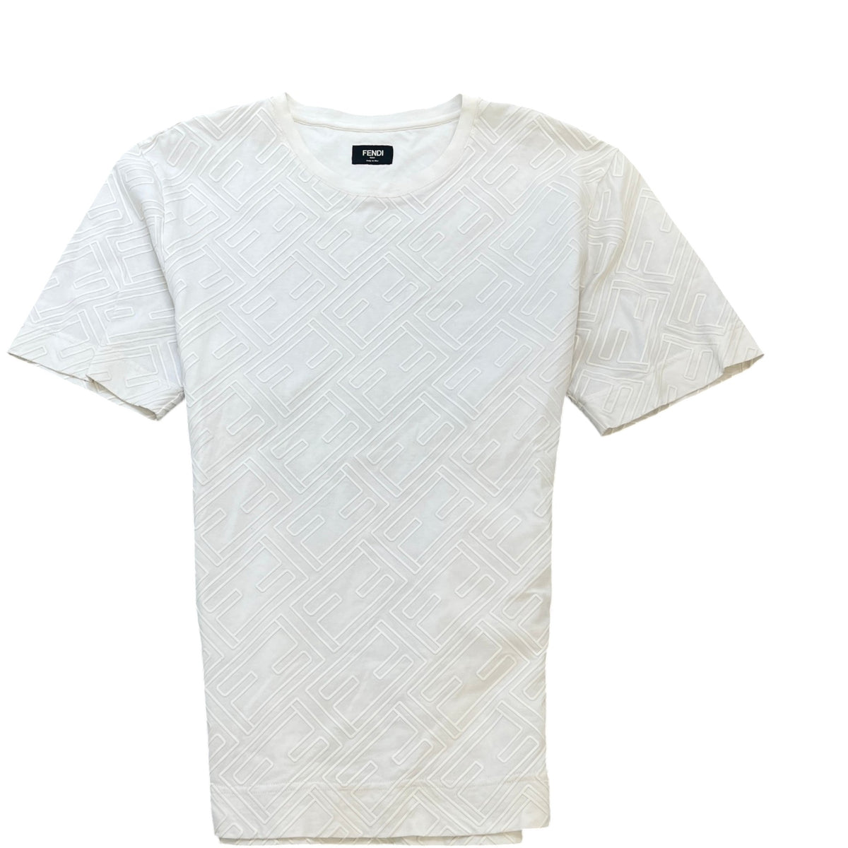 Men's FF Monogram T-Shirt Cream Size S - Photo 1