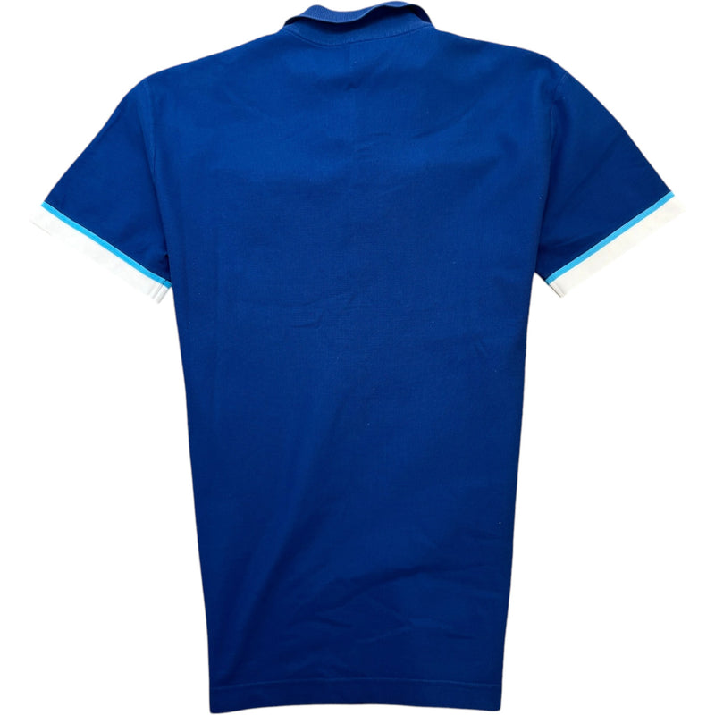 Men's Embroidered Logo Polo Shirt Blue Size M