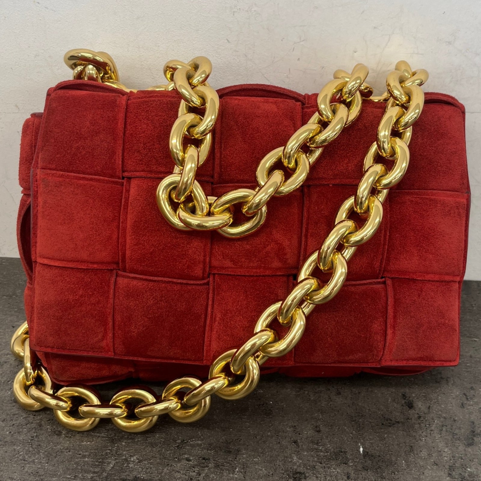 Women's Cassette Leather Crossbody Handbag Red - Photo 13