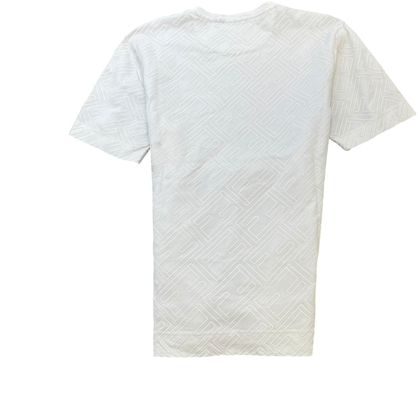 Men's FF Monogram T-Shirt Cream Size S - Photo 2