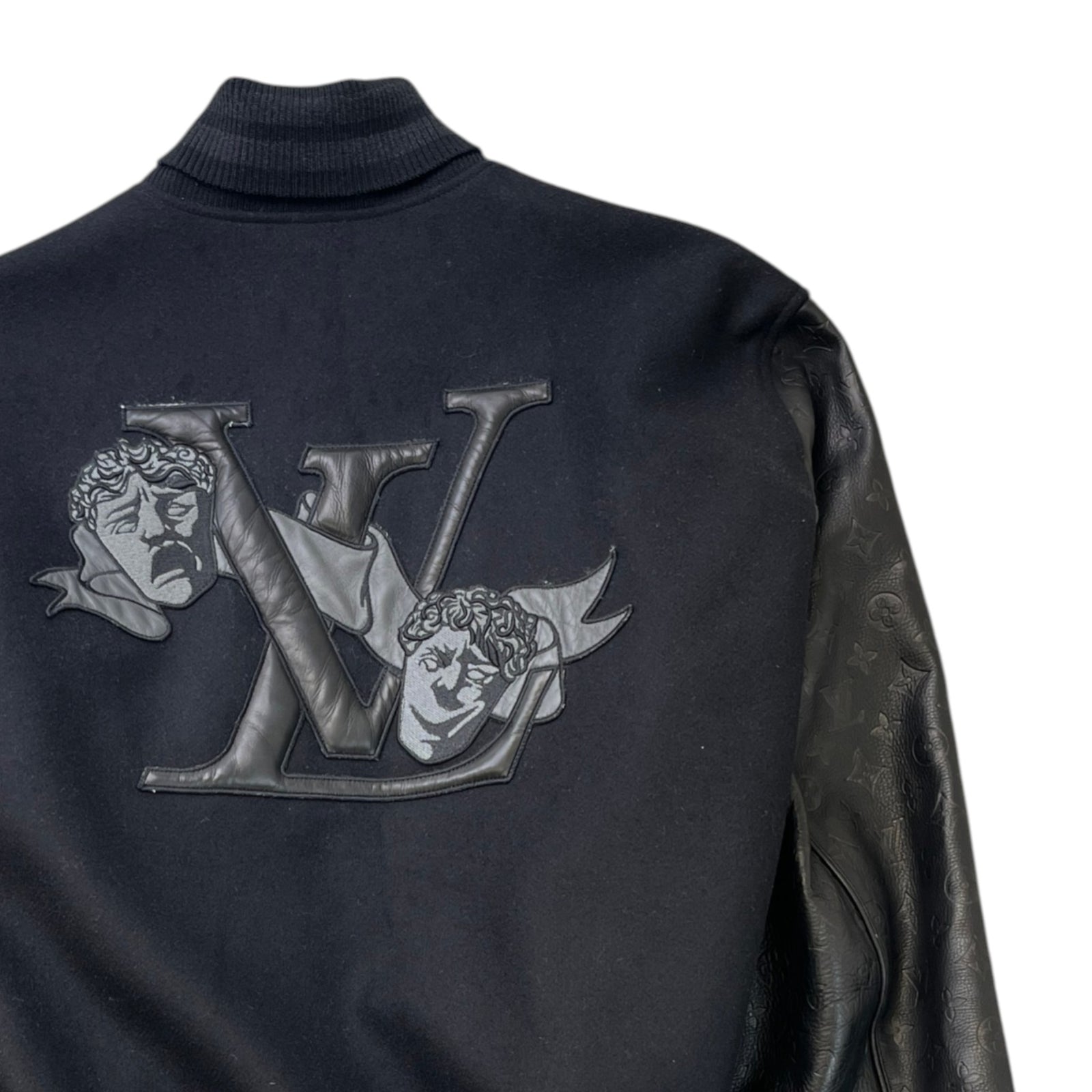 Men's Embossed Monogram Varsity Jacket Black Size IT 52 / XL - Photo 4