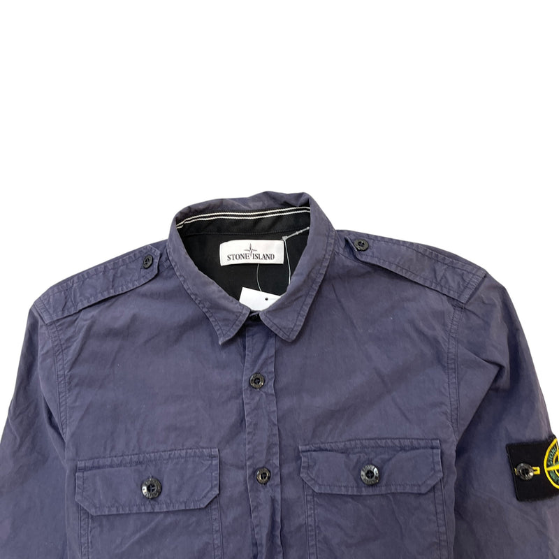Men's Applique Logo Long Sleeve Shirt Navy Size L
