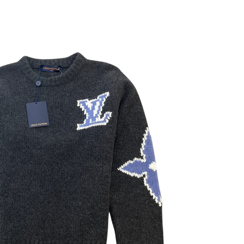 Men's Chunky Wool LV Sweatshirt Grey Size M
