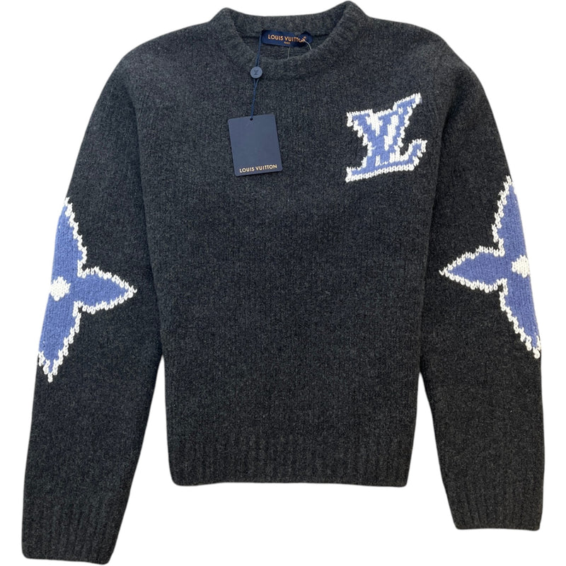 Men's Chunky Wool LV Sweatshirt Grey Size M
