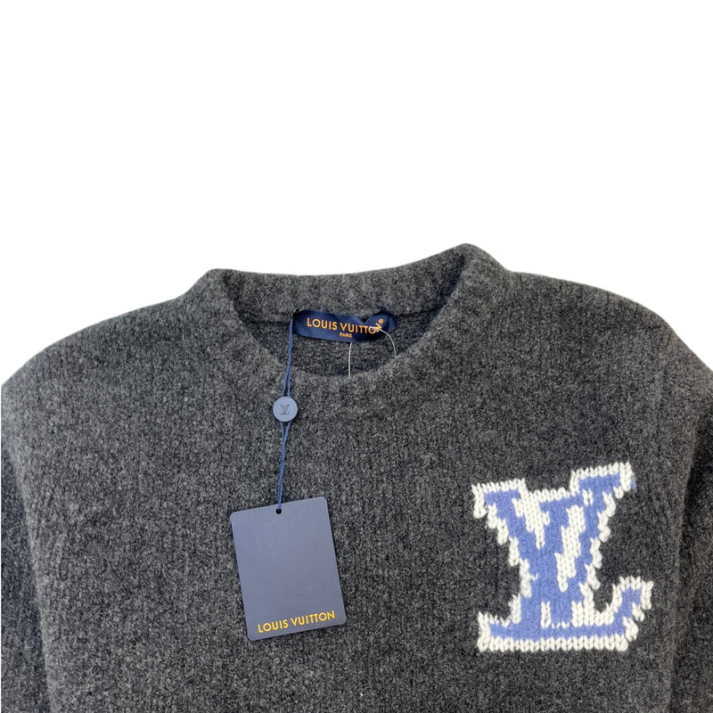 Men's Chunky Wool LV Sweatshirt Grey Size M