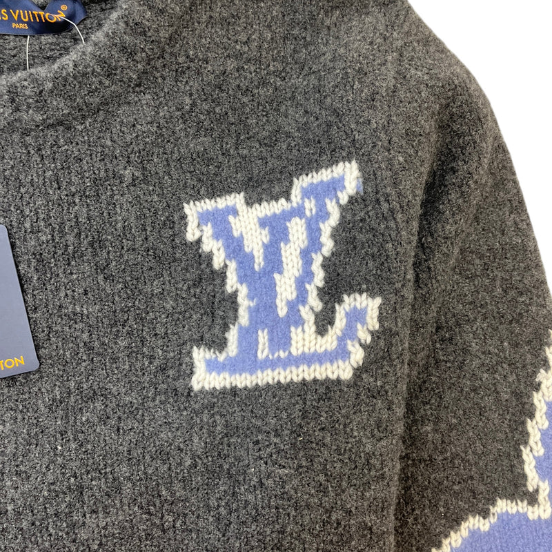 Men's Chunky Wool LV Sweatshirt Grey Size M