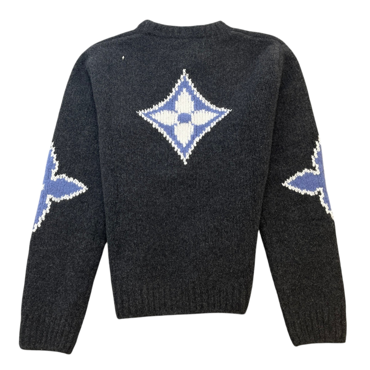 Men's Chunky Wool LV Sweatshirt Grey Size M - Photo 2