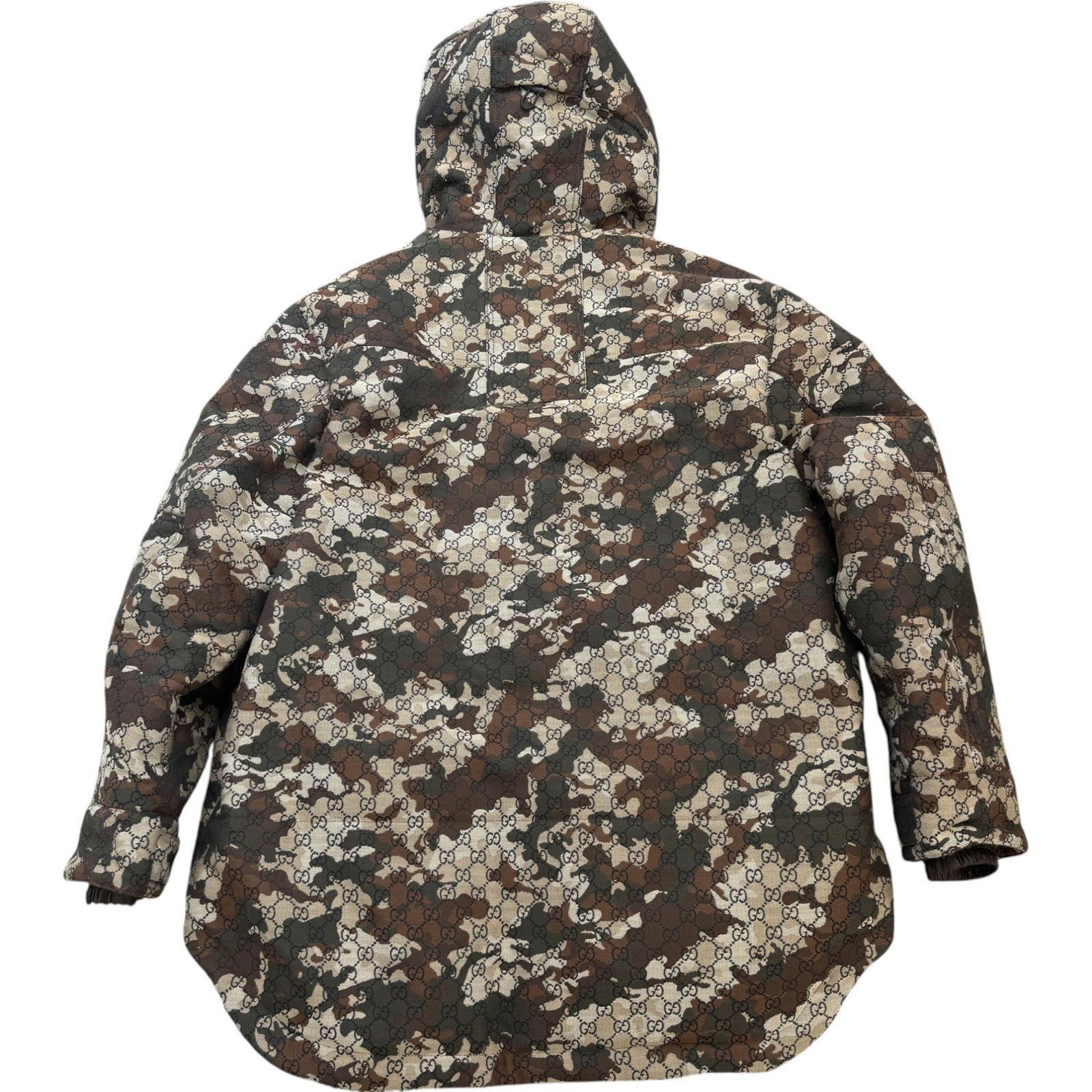 Men's GG Marbled Jacquard Down Jacket Green Size L - Photo 2