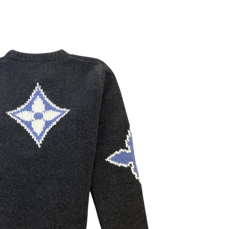 Men's Chunky Wool LV Sweatshirt Grey Size M