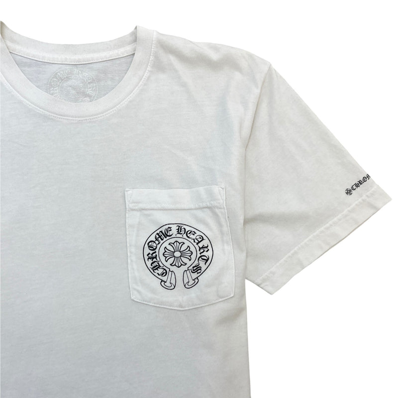 Men's Horseshoe Logo Print T-Shirt White Size M