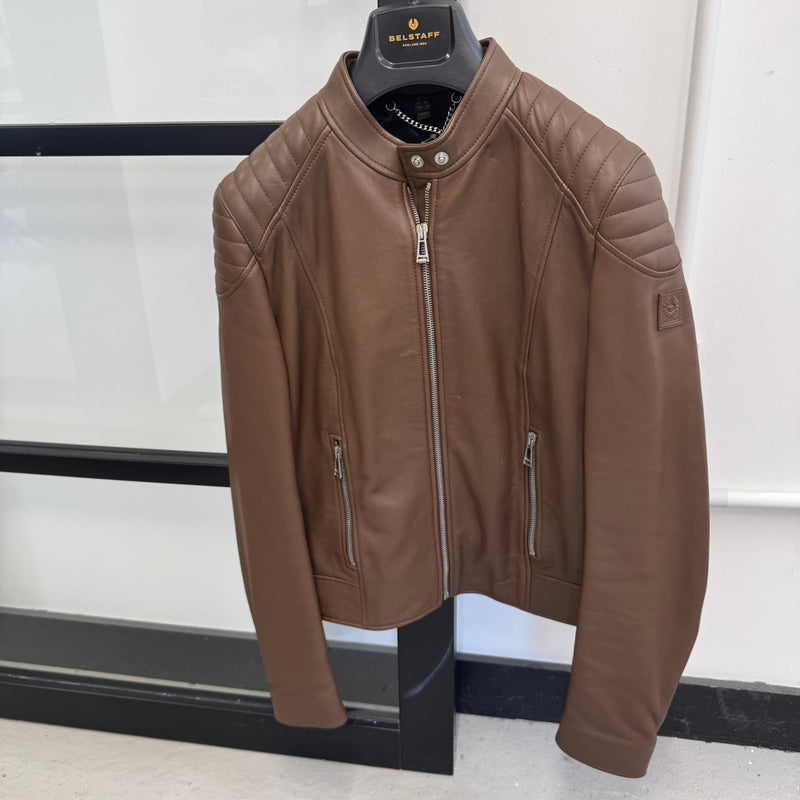 Women's Mollison Leather Jacket Brown Size M / UK 10