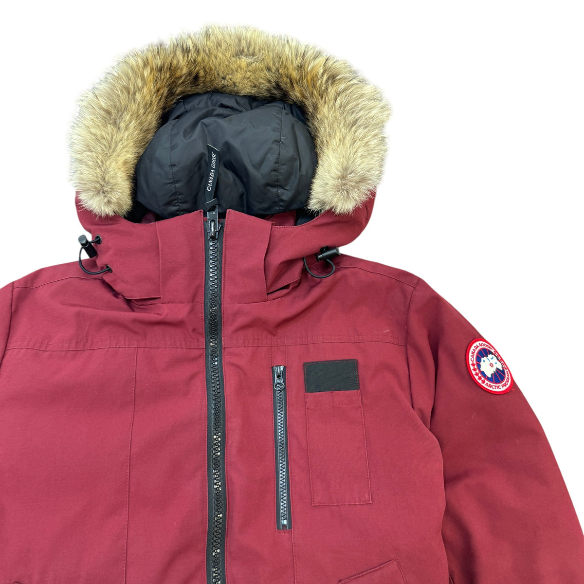 Men's Borden Bomber Down Jacket Burgundy Size S - Photo 3