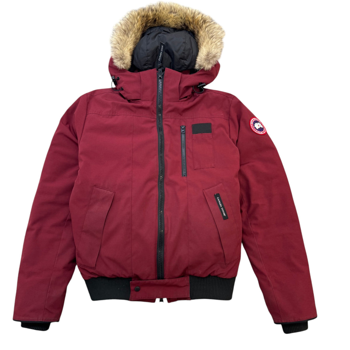 Men's Borden Bomber Down Jacket Burgundy Size S - Photo 1