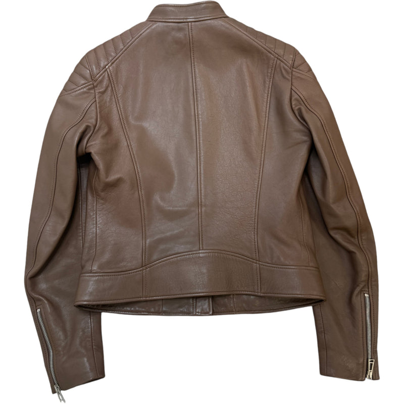 Women's Mollison Leather Jacket Brown Size M / UK 10
