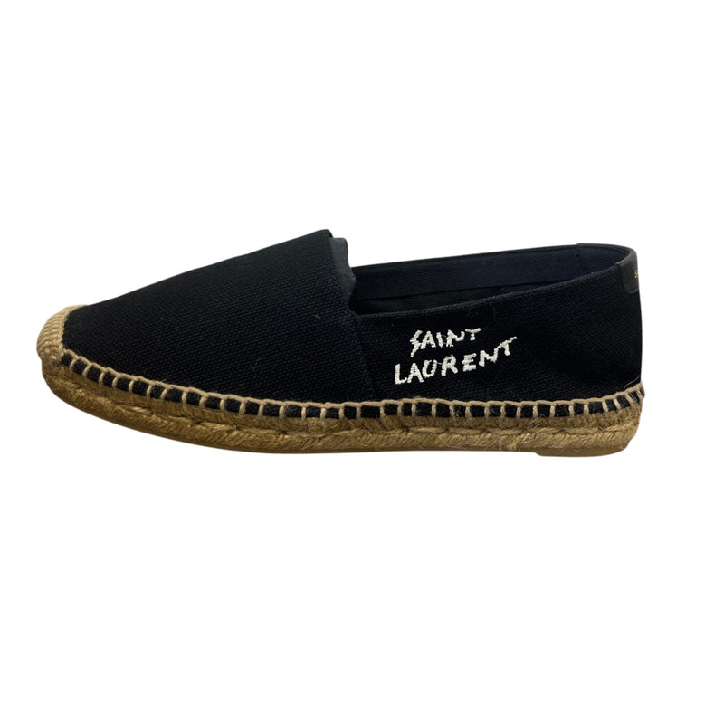 Women's Embroidered Logo Espadrilles Black Size EU 36.5 / UK 3.5
