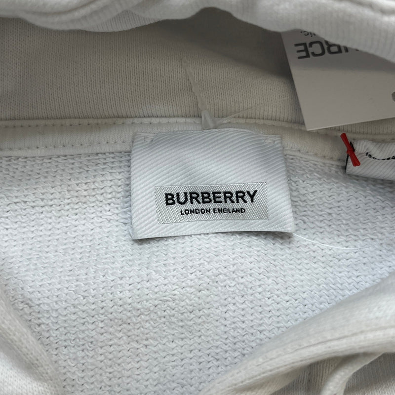 Men's Embroidered Logo Hoodie White Size M
