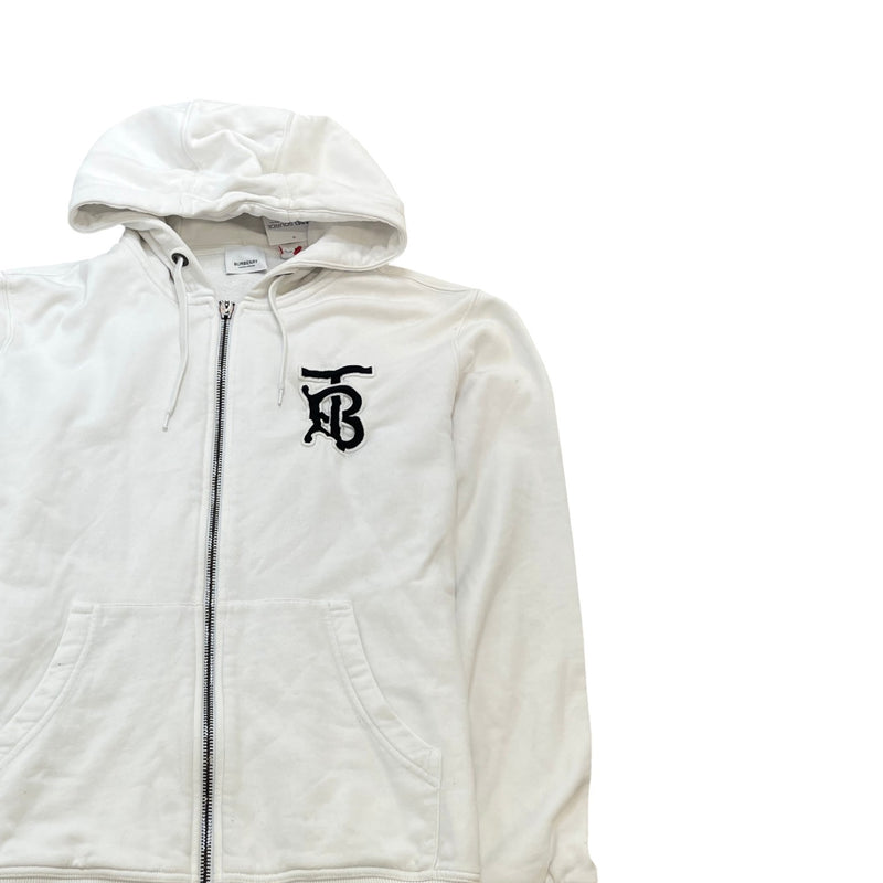 Men's Embroidered Logo Hoodie White Size M