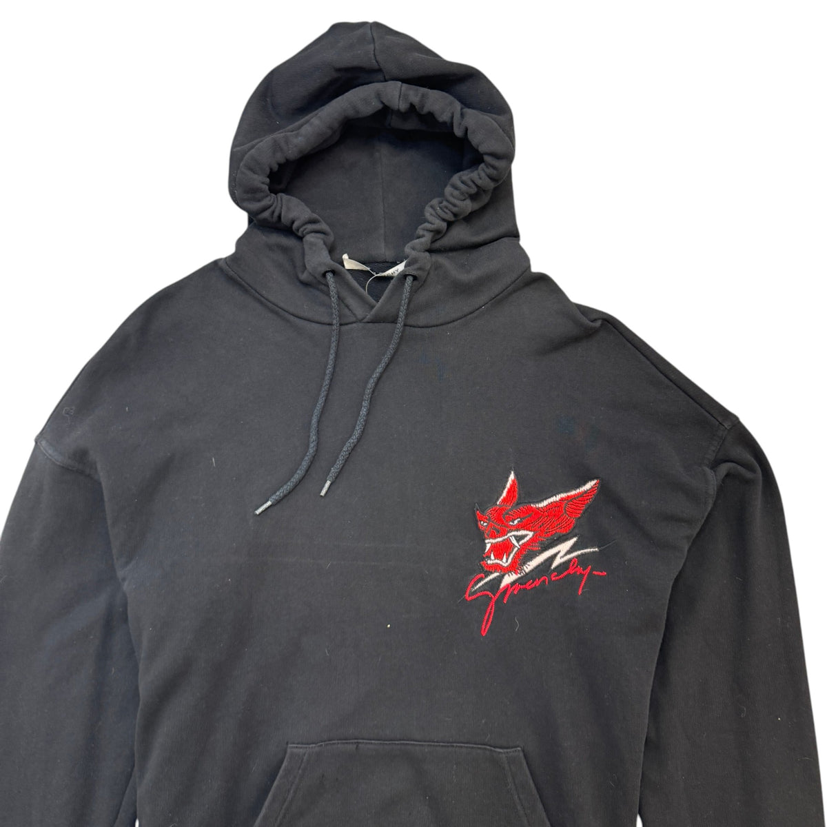 Men's Embroidered Patch Hoodie Black Size M - Photo 3