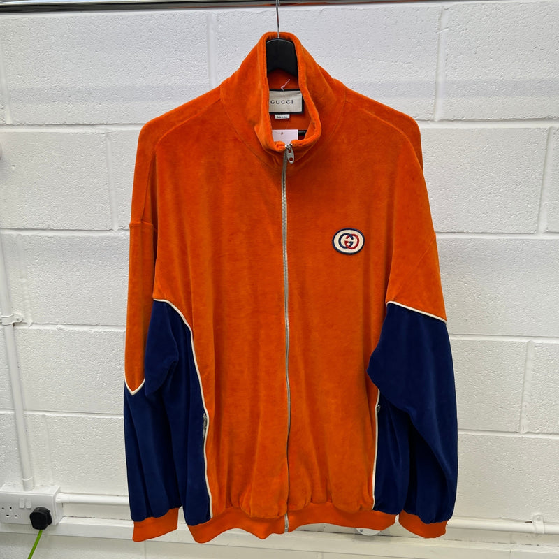 Men's Logo Patch Jacket Orange Size M