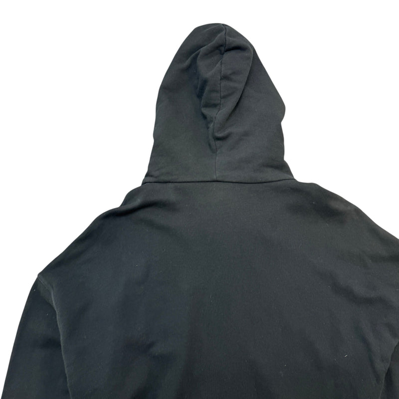 Men's Embroidered Patch Hoodie Black Size M