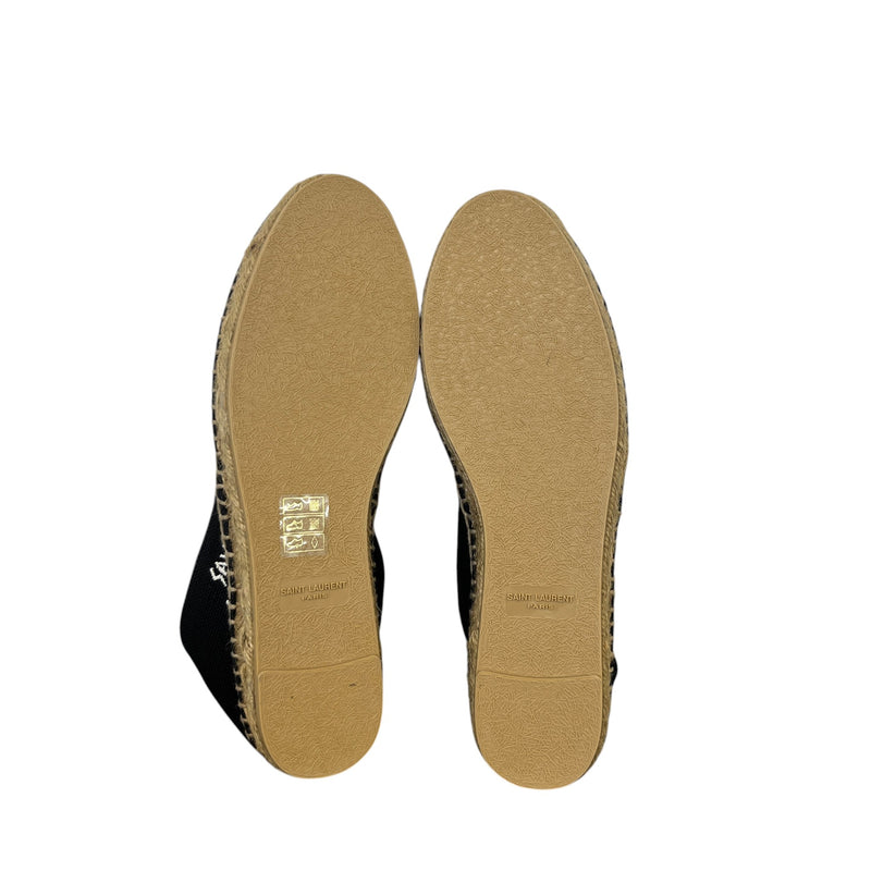 Women's Embroidered Logo Espadrilles Black Size EU 36.5 / UK 3.5