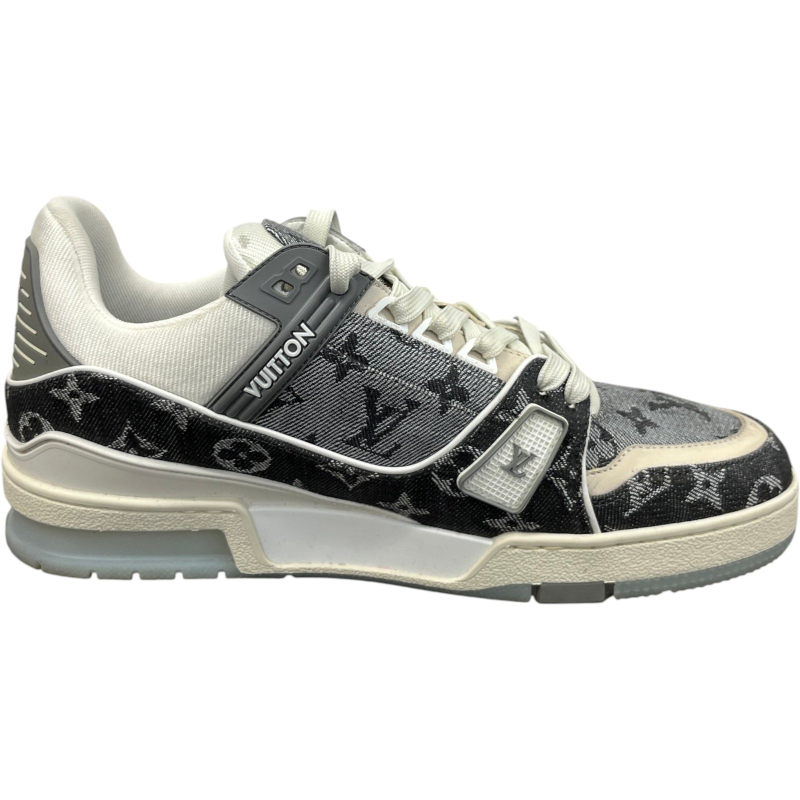 Men's Lv Denim Low Trainers Grey Size EU 41 / UK 7 - Photo 4