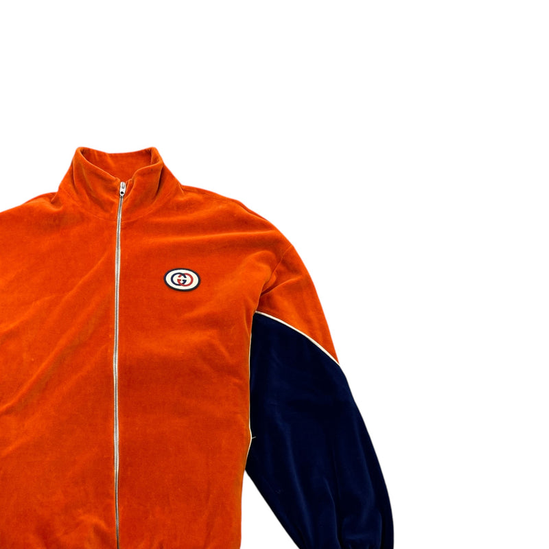 Men's Logo Patch Jacket Orange Size M