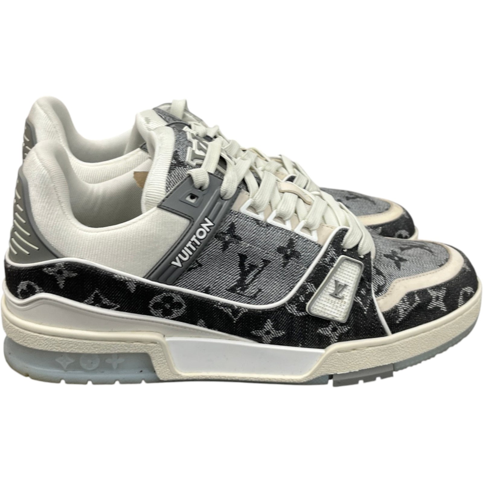 Men's Lv Denim Low Trainers Grey Size EU 41 / UK 7 - Photo 8