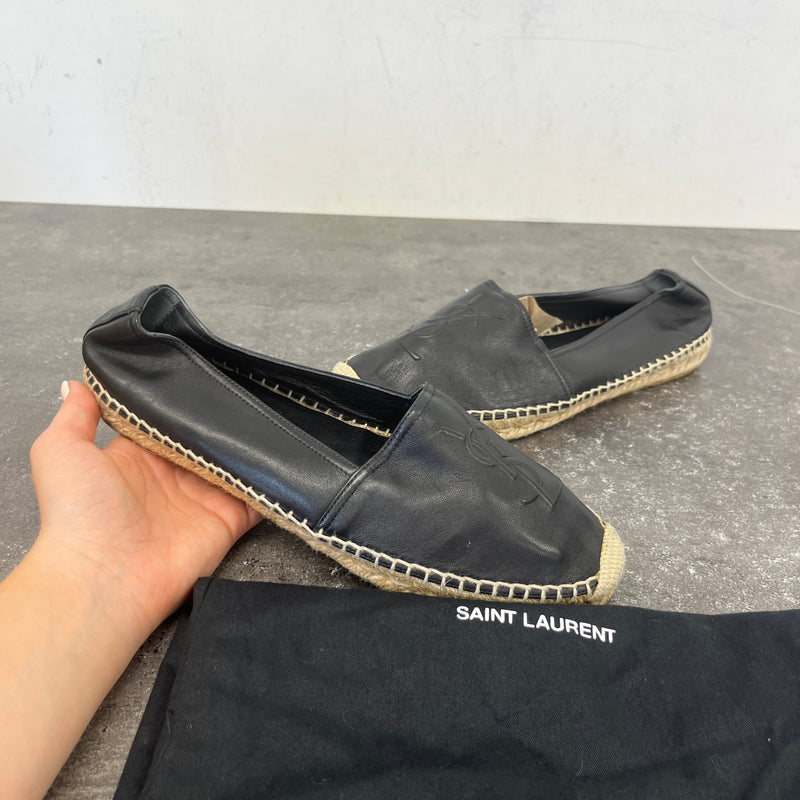 Women's Cassandre Leather Espadrilles Black Size EU 38 / UK 5