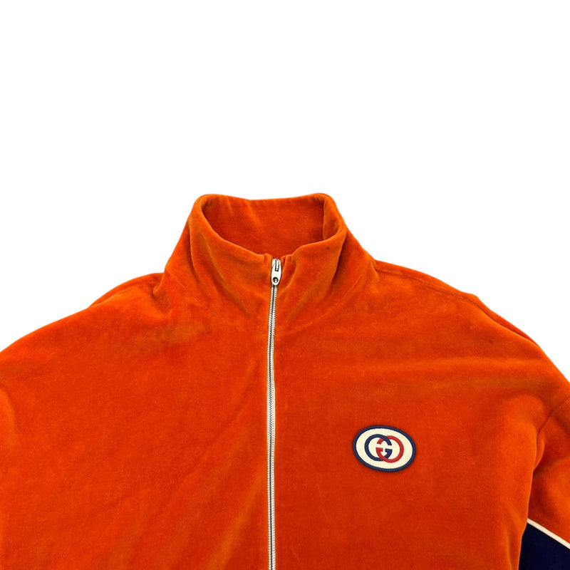 Men's Logo Patch Jacket Orange Size M