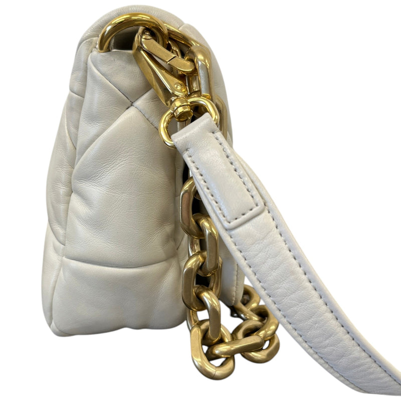 Women's Nappa Quilted Metal Patchwork Handbag White