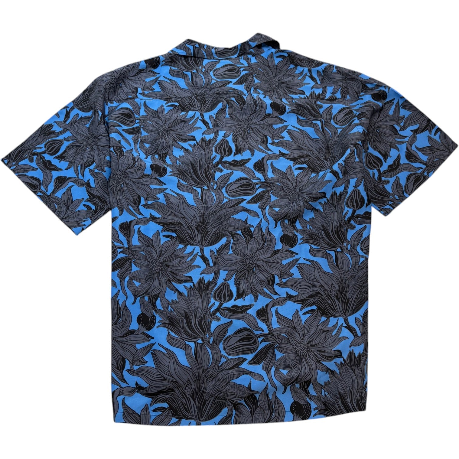 Men's Floral Print Short Sleeve Shirt Blue Size XXL - Photo 2