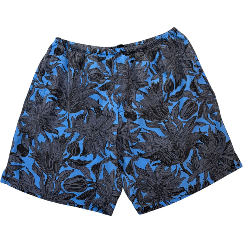 Men's Floral Print Swim Shorts Blue Size W34 / IT 50