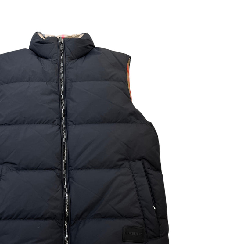 Men's Reversible Check Gilet Black Size S