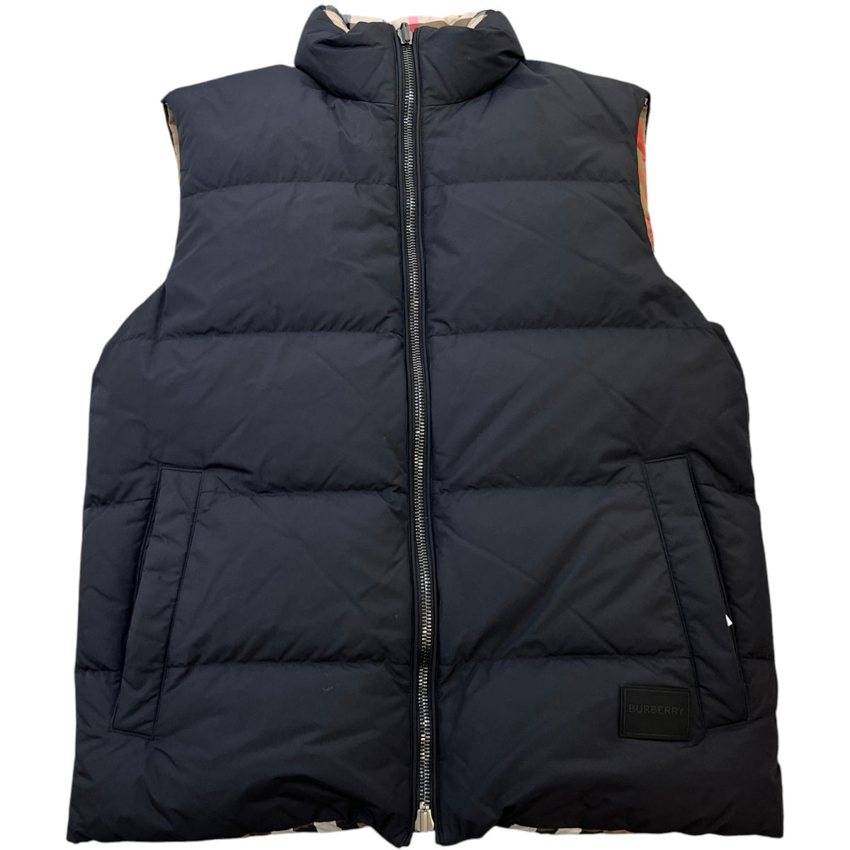 Men's Reversible Check Gilet Black Size S - Photo 2