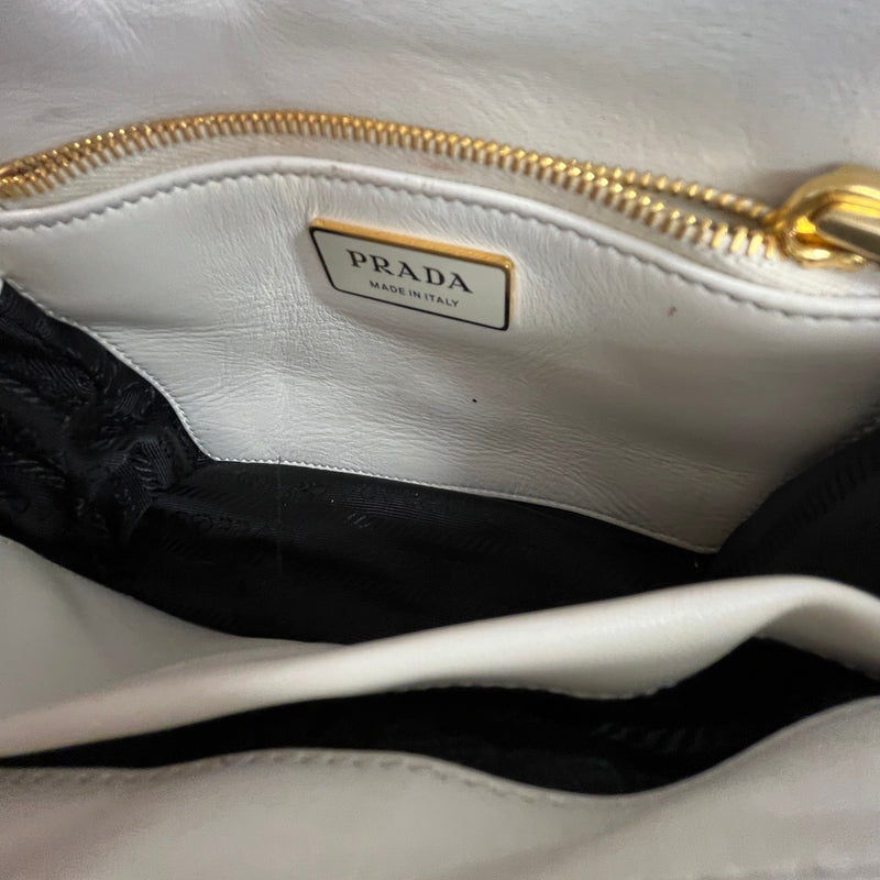 Women's Nappa Quilted Metal Patchwork Handbag White
