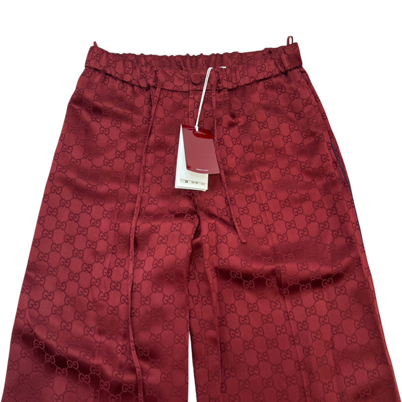Men's GG Satin Trousers Burgundy Size XS / W28