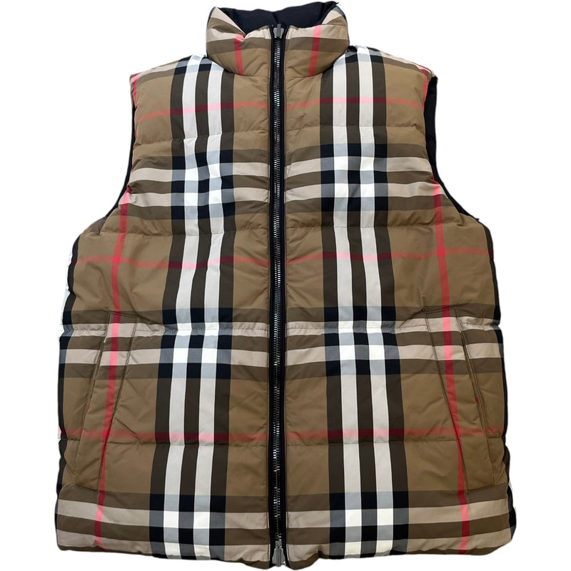 Men's Reversible Check Gilet Black Size S