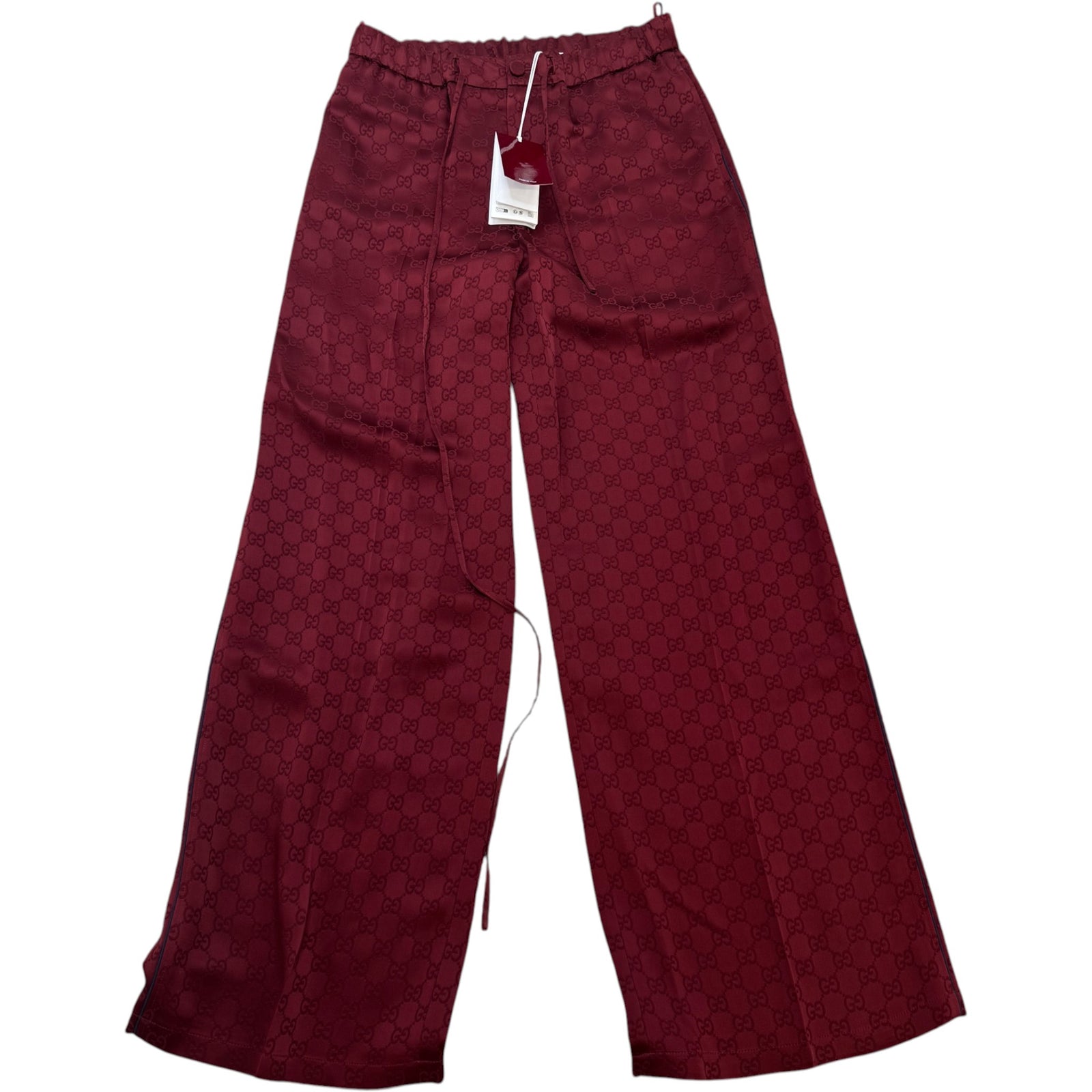 Men's GG Satin Trousers Burgundy Size XS / W28 - Photo 1