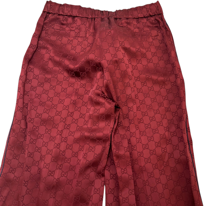 Men's GG Satin Trousers Burgundy Size XS / W28