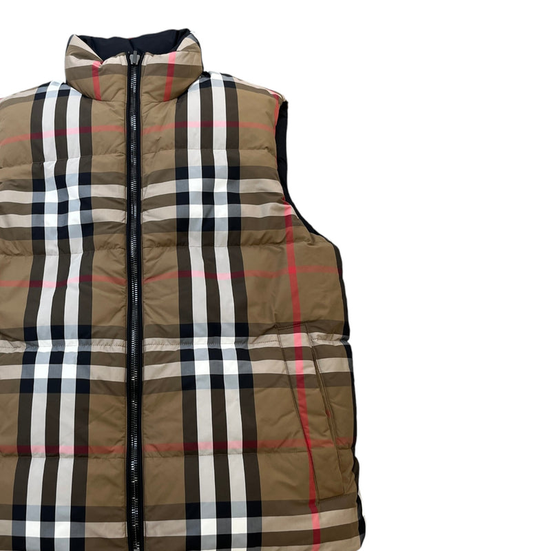 Men's Reversible Check Gilet Black Size S