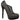 Women's Zipper Detail Mesh Heels Black Size EU 39 / UK 6