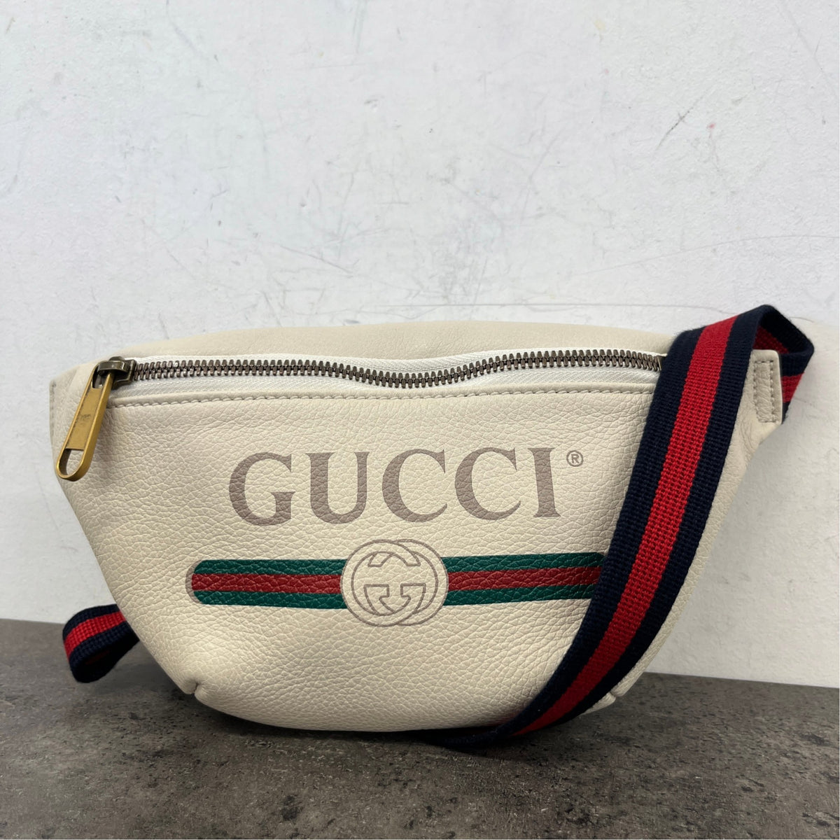Men's Small Web Logo Belt Bag White - Photo 11