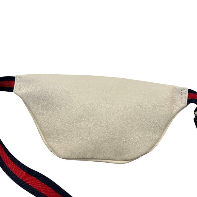 Men's Small Web Logo Belt Bag White