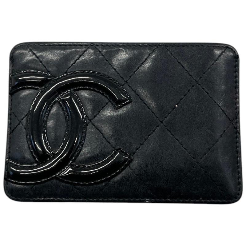 Women's Calfskin Quilted Cambon Card Holder Black