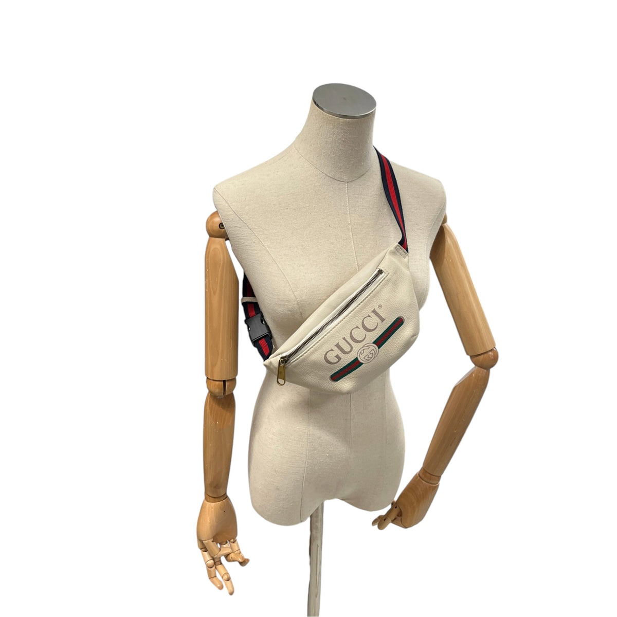 Men's Small Web Logo Belt Bag White - Photo 2