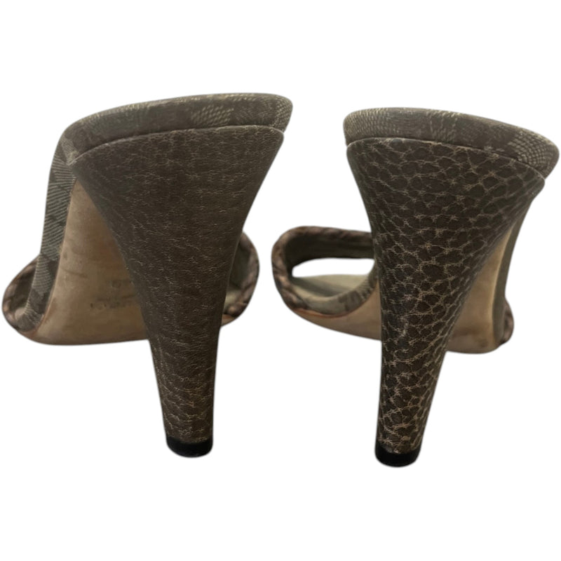 Women's Woven Leather Heels Beige Size EU 40 / UK 7